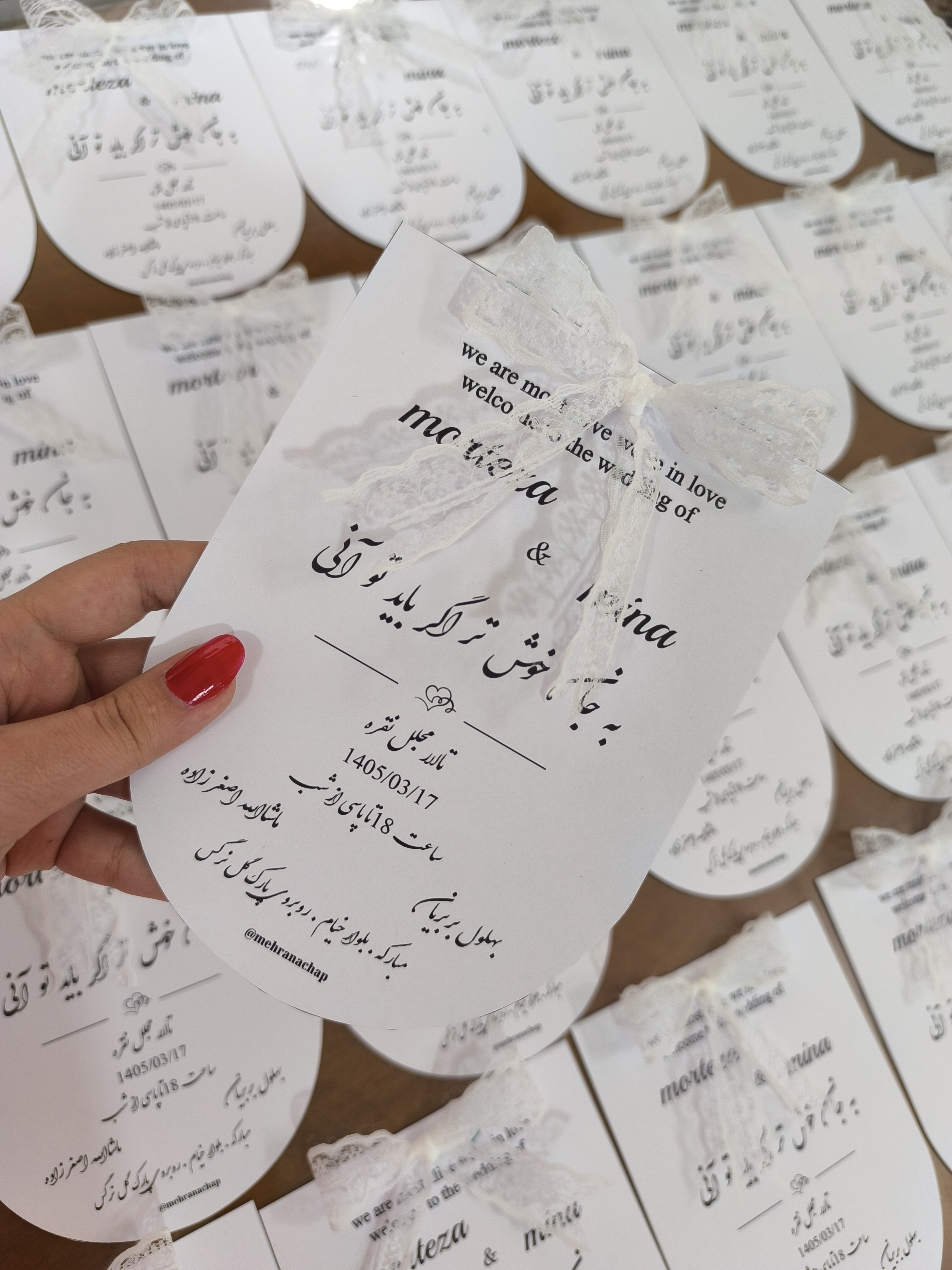 کارت عروسی کاغذی _ مدل هانا